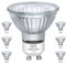 VINBE Bombillas halógenas 25w GU10, Bombillas de focos gu10 2 agujas 38 ° haz de luz ajustable, bombillas de pista, campana extractora, cubierta de vidrio, 2800k blanco cálido, 6 piezas