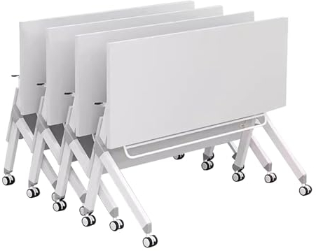 Konferenztische 4-teilige Moderne Konferenztische Aus Holz, Mobiler, Tragbarer, Zusammenklappbarer Besprechungstisch Fürs Büro, Seminar- Und Schulungstisch, Einfach Zu Montieren, 12 Größen(160x40x75cm