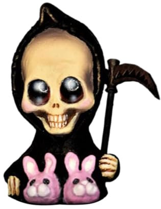 Halloween Figuren, Halloween Sensen Reaper Puppe Baby Todeskulptur mit Sensenharz Gothic Fantasy Figur Style 3