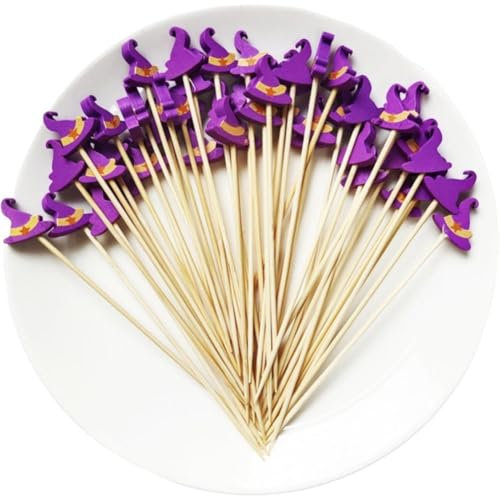 100 Piezas De Selecciones De Cócteles De Halloween Palitos Largos De Frutas Comida Postre Palillos De Dientes Sándwich Aperitivo Charcutería Brochetas para Suministros De Fiesta