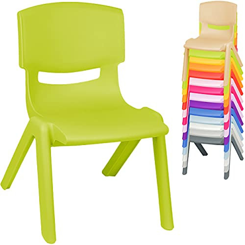 alles-meine.de GmbH Kinderstuhl/Stuhl - Farbwahl - bunter Farb-Mix - Plastik - bis 100 kg belastbar/kippsicher - für INNEN & AUßEN - 0-99 Jahre - stapelbar - Garten - Kinde..