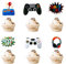 Tortendeko Geburtstag Gaming, 36 Stück Happy Birthday Cake Toppers Videospiel Thema, Muffin Cupcake Topper für Junge Mädchen Kindergeburtstag Spielkonsolen Thema Party