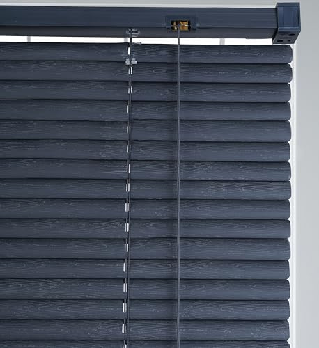 Lister Cartwright 25mm PVC Venetian Blinds Windows Blind Easy Fit Child Safety Included (Steel Textured, 117 cm Width x 160 cm Drop)