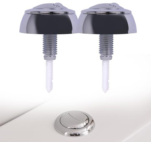 ACESOME 2 Stück Toilettenspülungstaste, ABS Für Siamp Für Optima 49 Wc Klospülung Drücker Toiletten-druckknopf WC-Druckknopf Dual Flush Für Twyford Vitra (Silber)