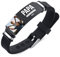 Personalisiertes Herrenarmband mit Foto 1-6 Namen Edelstahl Silikon Armband Geschenk für Papa Vatertag Weihnachten (1 Namen)