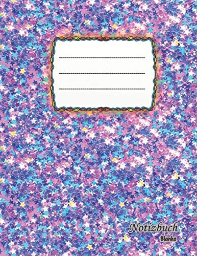 Notizbuch blanko: glitzernde Sterne - A4 Format | 112 Seiten | Notizbuch mit Register |ideal als Tagebuch, Skizzenbuch, Sketchbook, Zeichenbuch oder leeres Malbuch