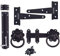 keypak Complete Kit Ring Gate Latches, 2X Hinges, 1x Tower Bolt, Powder Coated - for Wooden Gates & Shed Doors