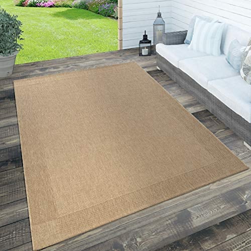 Paco Home Teppich Indoor-Outdoor, moderner Jute-Look in natürlicher Sisal Optik, robust & wetterfest, ideal für Terrasse Wohnzimmer & Küche, Grösse:160x230 cm, Farbe:Beige