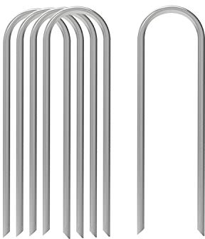 AAGUT Lot de 50 piquets de jardin de 30,5 cm pour clôture de sol, piquets de tente galvanisés, piquets de tente galvanisés 11 Ga pour clôture de chien, tuyau d'irrigation goutte à goutte, tissu de