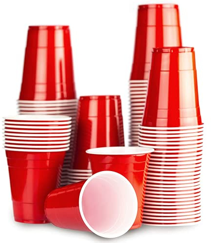 500 Red Cups – die beliebten Partybecher aus den USA | rote Becher im praktischen Set | ideal als Beer-Pong-Becher | lebensmittelecht & wiederverwendbar | sehr stabil & Langlebig
