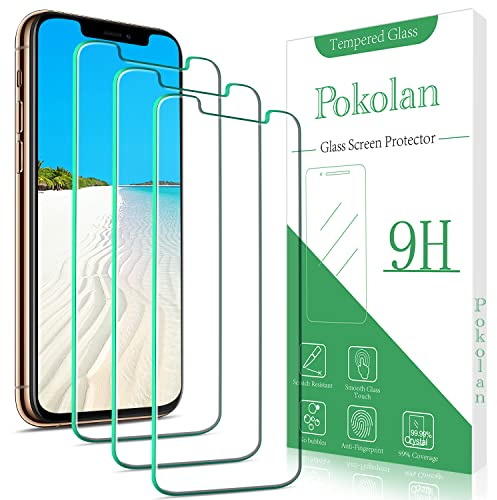 Pokolan 3 Pack Screen Protector for iPhone 11 Pro Max, iPhone XS Max | Tempered Glass, 9H Hardness, Case Friendly, No Bubbles, Anti-Scratch, Ultra Resistant