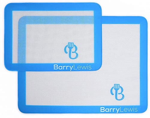 Barry Lewis Silicone Baking Mats - Non-Stick Sheet Mats - Set of 2 (40 x 30cm & 30 x 21cm) Tray Pan Liners