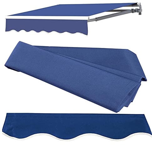 BPILOT Handbuch/Elektrisch Einziehbare Markise Wasserdichtes Ersatzgewebe Draussen Sonnenschutz Einstellbar Pergola-Schattenabdeckung Mit UV-Schutz, 100% Polyester for Fenster Tür (Color : Blau, Siz