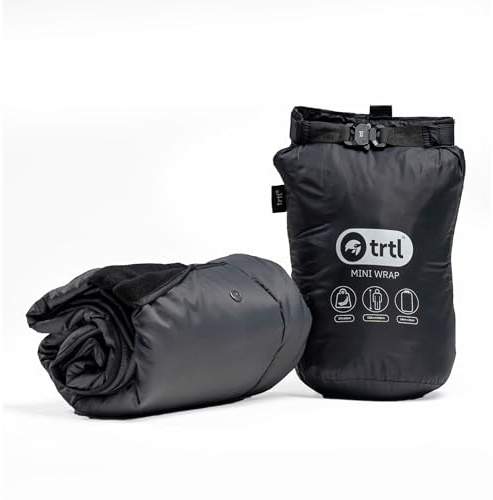 trtl Mini Wrap - Small Blanket for Traveling - with Water Resistant Coating and Quilted Insulation - Compact, Packable Travel Blanket