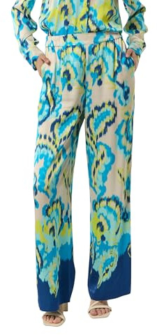 Comma Satinierte Wide-Leg-Hose aus Viskose mit Elastikbund