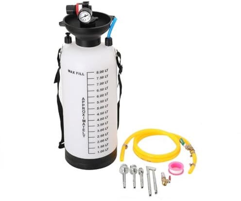 Cozyel 8L Pneumatic Transmission Oil Filling Tool Gearbox Oil Filling System kit, Automatic Transmission Oil Filling Filler Replacement Pump Tool With 5 Adaptors