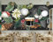 Fototapete 3D Effekt 3D Tapete Handgezeichnete Kaffeebohnen Auf Der Tafel Fototapete Wandgemälde Vlies Wohnzimmer Schlafzimmer Flur Wanddekoration 450(W) X315(H) Cm