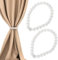 XCRPRT Starke Magnetische Vorhang Raffhalter, Faux Perle Gardinenschließe, Raffhalter für Vorhänge, Gardinen Raffhalter für Heim,Outdoor Vorhang Dekoration (2 Stück, 40cm)
