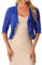 Allegra K Donna Coprispalle in Pizzo Manica A 3/4 Bolero Elegante con Volant Cerimonia Cardigan Corto Blu Reale S