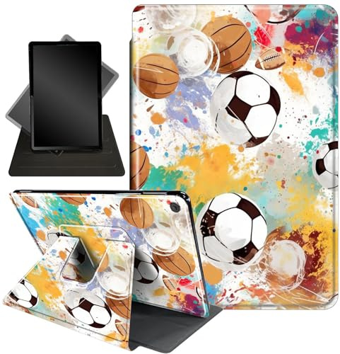 for iPad 9.7 Inch Case for iPad 6th/5th Generation Case 2018 2017(Model: A1893 A1954 A1822 A1823),360 Degree Rotating Stand Smart Protective Cover Case for iPad 9.7 2018/2017,Football