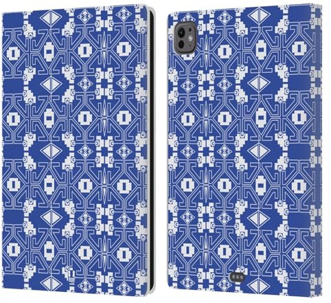 Head Case Designs Papier Tribale Motif Bluet Étui Portefeuille en Cuir Compatible avec Apple iPad Pro 11 M4/M5 2024/2025
