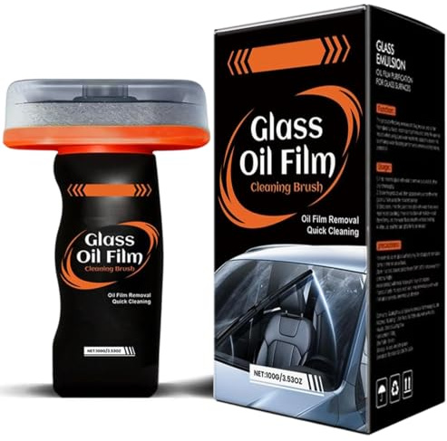 Handheld Glasemulsion Auto Reiniger - 99.2 g Windschutzscheibe Ölfilm & Fingerabdruck Entferner für Auto Fenster Spiegel Glasoberflächen - Tragbar Einfach zu bedienen Reinigung Polituren Werkzeug Auto