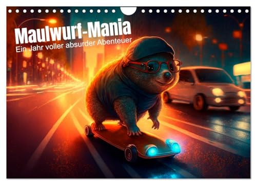 Maulwurf Mania Ein Jahr voller absurder Abenteuer (Wandkalender 2025 DIN A4 quer), CALVENDO Monatskalender