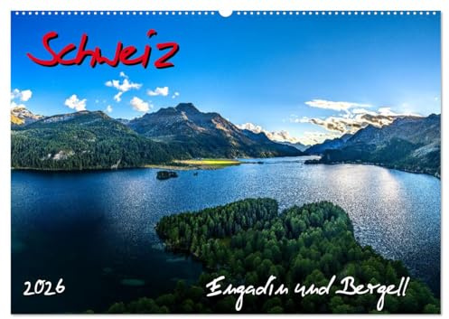 Schweiz - Engadin und Bergell (Wandkalender 2026 DIN A2 quer), CALVENDO Monatskalender: Stimmungsvolle Schweiz-Bilder aus dem Engadin, Bergell und der Bernina Region (CALVENDO Orte)