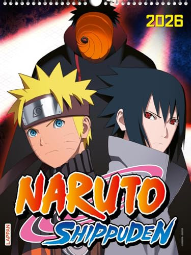Naruto Shippuden Posterkalender 2026: Großer Wandkalender, Monatskalender im Hochformat mit Spiralbindung | 12 große Farbmotive