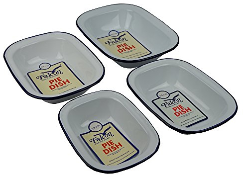 Falcon Set of 4 18cm 20cm 22cm & 24cm Enamel Oblong Pie Pudding Dishes Baking TINS BAKEWARE Set
