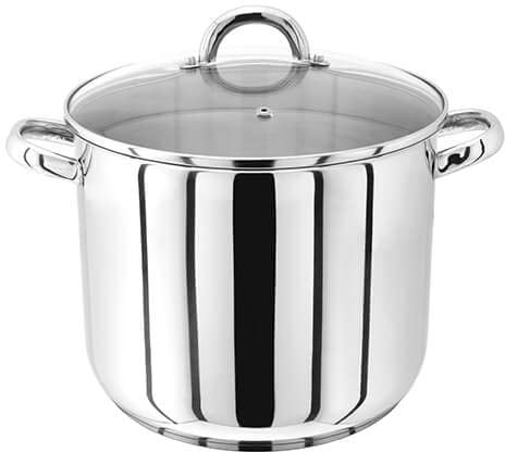 Judge Large Stock Pot with Lid, 26cm, 10L Stainless Steel Pan, Induction Stock Pot, Oven-Safe Cookware & Cooking Pots