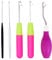 5 Größen Häkelnadel für Dreads, Latch Hook Needle, Haarverlängerung Nadel, Bunte Knüpfnadel Haar Häkelnadel, Gebogene Häkelnadel Knüpfhaken für Haarverlängerung oder Teppich Herstellung