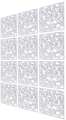 Trennwände zum Aufhängen DIY, Raumteiler für Hotel, Zuhause, Bar, Zimmer, 40 x 40 cm Schwarz (Weiß, 12 Stück)