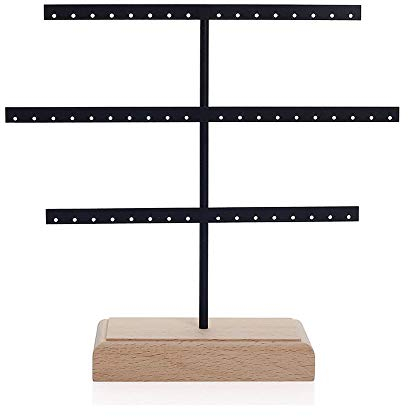 Lepidi Schmuckständer, Ohrring Ständer, Ohrring Organizer, Schmuckhalter, Ohrringhalter, Kreativ Eisen Ohrschmuck Display für Schminktisch, Aufbewahrung Von Ohrringen, Ohrringen, Ohrclips (Schwarz)