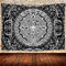 UHOMETAP Maya-Kalender, Tapisserie, schwarz-weiß, Azteken-Kalender, Wandteppich, psychedelisch, Wandkunst, Dekoration, Bohemian-Stil, Hippie-Wandbehang für Schlafsaal, 203x152 cm, GTQQUH968