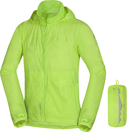 NORTHFINDER Ultraleichte Regenjacke Herren Wasserdicht Atmungsaktiv | Fahrrad Regenjacke Herren Laufjacke Ultraleicht | Windjacke Regenjacke Zusammenfaltbar | Packable Rain Jacket Green XL