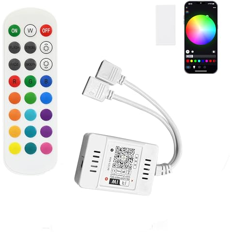 Controlador de tiras led RGB 10 m 5 m con 2 enchufes compatible con Alexa y Google Home con mando a distancia de 24 botones para 5050 3528 RGB LED sonido activado 16 millones de colores temporizador