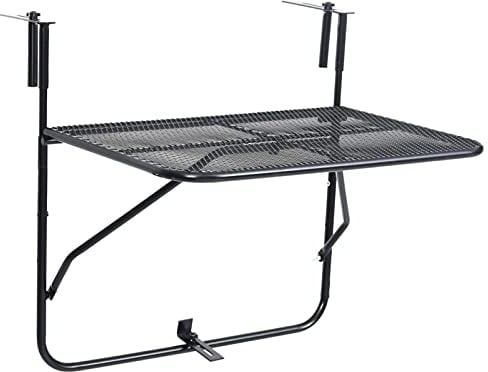 Tidyard Balkonhängetisch Balkontisch Wandklapptisch Hängetisch stabil Klapptisch Stahl Schwarz 60x40cm