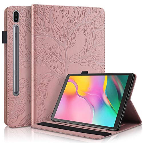 Succtopy Custodia per Galaxy Tab S7 11 2020 SM-T870/SM-T875, PU Stand Flip Protettiva Cover Tablet Galaxy S7 T870 2020, Ultra Sottile Smart Cover Samsung Tablet S7 11“ SM-T870,Oro rosa