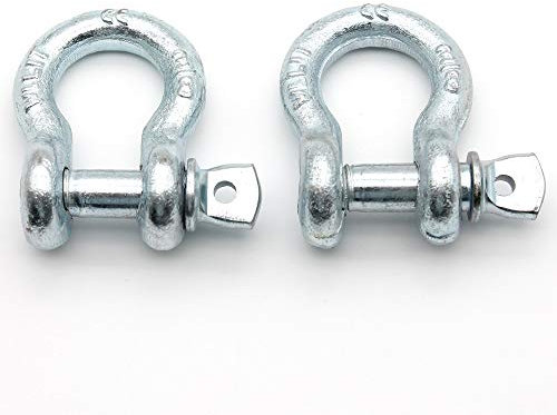 D Ring Shackles, 3/8 Inch, silvery, 2 Pack – Heavy Duty Forged with 1 Ton Capacity