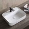 Art-of-Baan Premium Waschbecken eckig - Hochglanz Aufsatzwaschbecken - Keramik-Becken für Waschtisch - Waschschale weiß - 500 x 400 x 135 mm