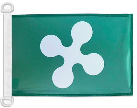 AZ FLAG Bandiera Navale Lombardia 45x30cm - Bandiera Maritima Lombarda - Regione Italia 30 x 45 cm speciale Nautismo, Padiglione Nautico