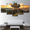 YUANJUN Tableau Multi Panneau 5 Parties Decor Murale Impression sur Toile 5 Pieces Toile Tableau Tableaux avec Cadre Tableau Cadeauengrenage Moteur Steampunk
