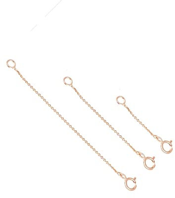 14k 18k Solid Gold Extender For Necklace or Bracelet, Removable Real Solid Gold Extension Link Cable Chain, Adjustable Length For 1inch 2inch 3icnh 4 inch. Jewee Diamond