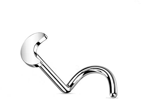 Paula & Fritz® Push-In Nasenpiercing-s Mond Silber Titan-IUM Grade 23 0,8-mm Stab Spirale Piercing-s Nase Nasen-Ring Nostril Nasenflügel Schmuck