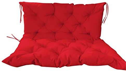 wasserdichte Außenbankkissen Mit Rückenlehne, Schwungersatz-Sitzkissen 2-3 Sitzer Waschbar Gartenbank Nicht-Rutsch-Liege Ersatz Matte Sofa Liegestühle Pad Patio,Big red,120 * 100cm