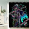 KIYAYO Duschvorhang 180x200 cm Anime Duschvorhang Anti-schimmel 3D Motiv Coloré Manette De Jeu Bad-duschvorhang Jugendstil Duschvorhänge Für Badezimmer Mit 12 Ringe