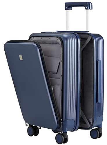 Hanke Grace Koffer mit Rädern, Hartschalengepäck, Fluggesellschaftsgenehmigt, 50,8 cm Reisekoffer, leicht, TSA-Gepäck für 2-3 Tage, Kurze Geschäftsreisen., Dunkelblau, 20 Inch