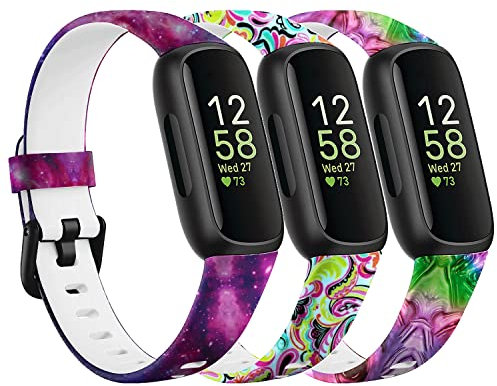 Baaletc Armbänder kompatibel mit Fitbit Inspire 3 Armband,Silikon Ersatz Uhrenarmband Armband Armband Bunte Bänder Zubehör mit Metallschnalle Groß Klein für Fitbit Inspire 3