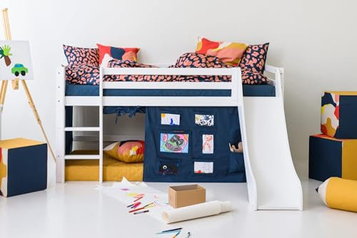Hoppekids Creator Orion Blue Halbhochbettvorhang (90x200cm) inkl. Draht-Set und Haken Für Kinderzimmer